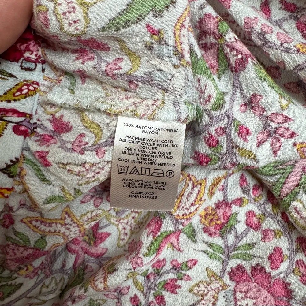 Loft Jungle Wrapped Back floral long sleeve cropped top size xs - Picture 9 of 12